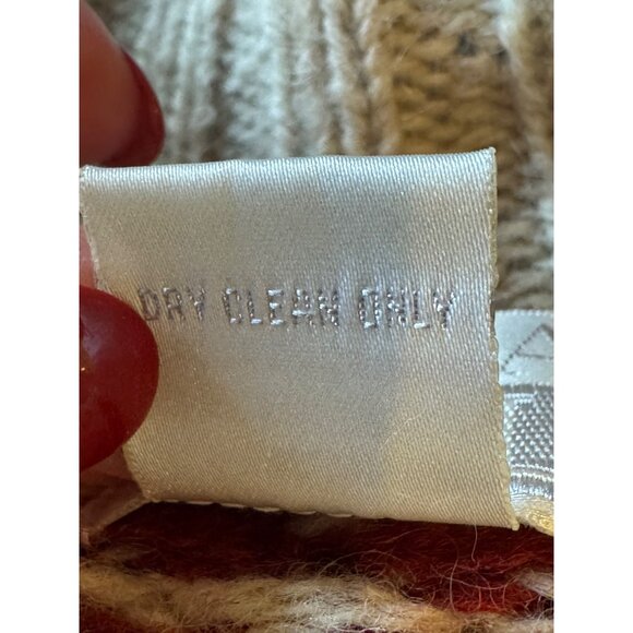 Moda‎ International Sweater Men Medium Beige Wool Knit Vintage Fair Isle Nordic - Picture 9 of 9